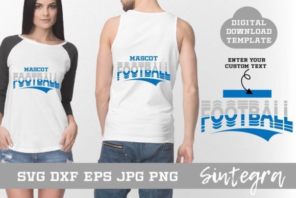 Football SVG Shirt Template Design 001: Graphics for Crafts & Local Branding